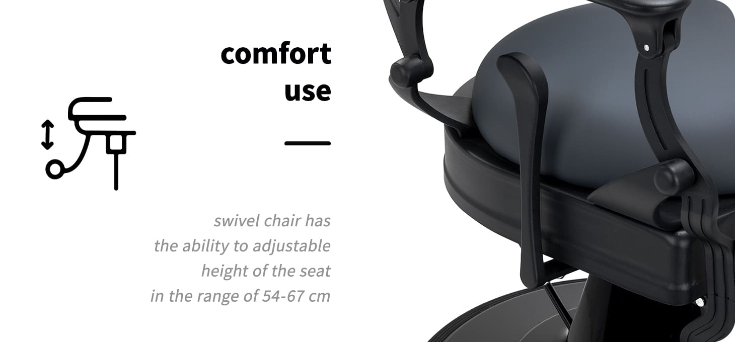 Barberské kreslo Gabbiano Niccolo grafite - detail produktu 3