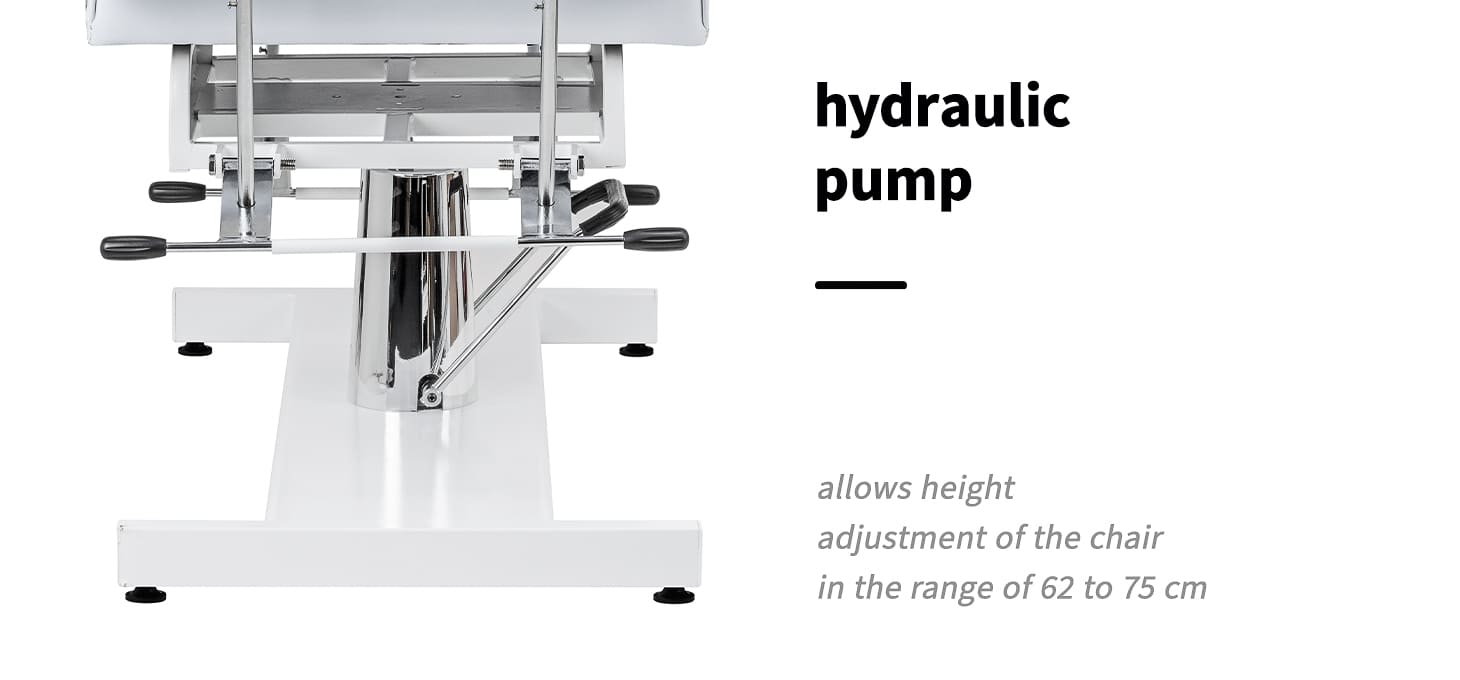 Hydraulické kozmetické kreslo Sillon 210-N biele - detail produktu 2