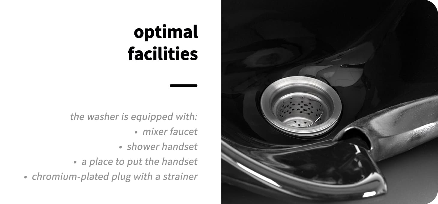 Gabbiano kadernícky umývací box Carmen čierny - detail produktu 4