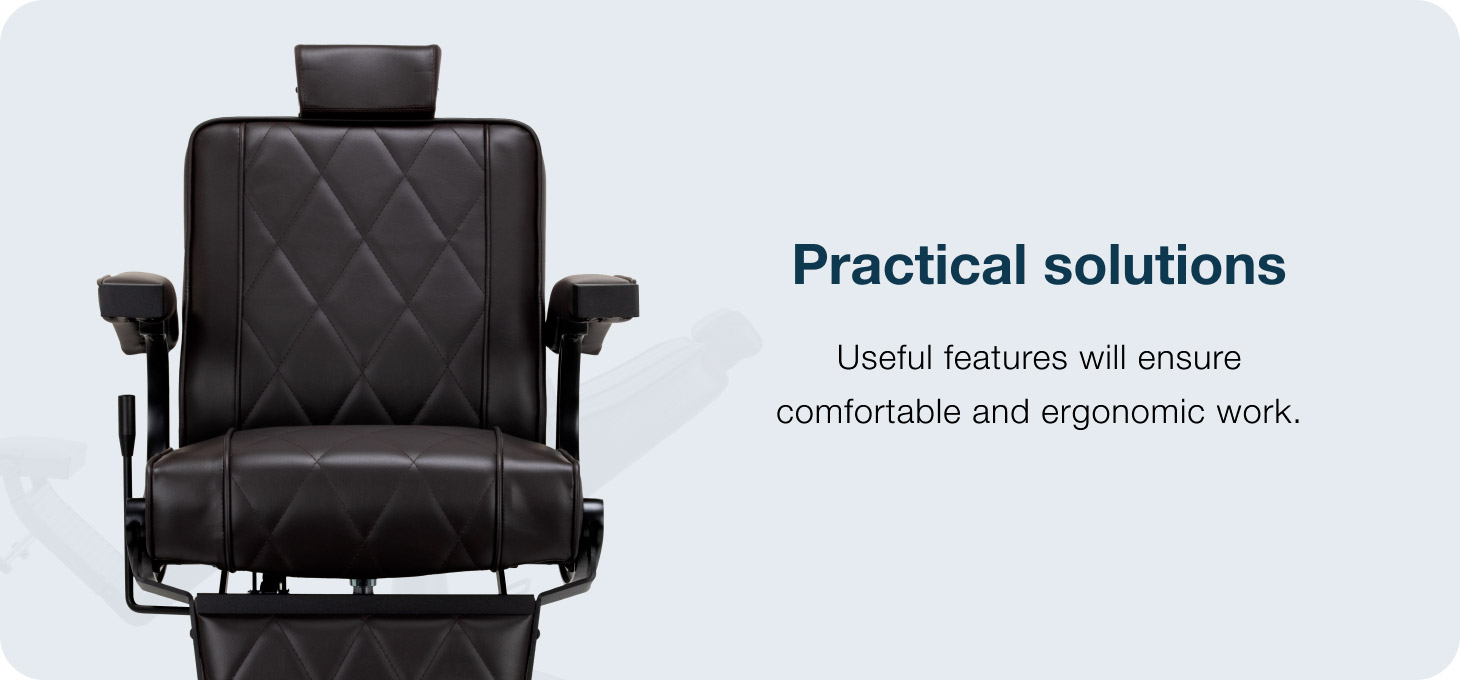 Barberské kreslo Hair System BM88066B hnedé - detail produktu 2