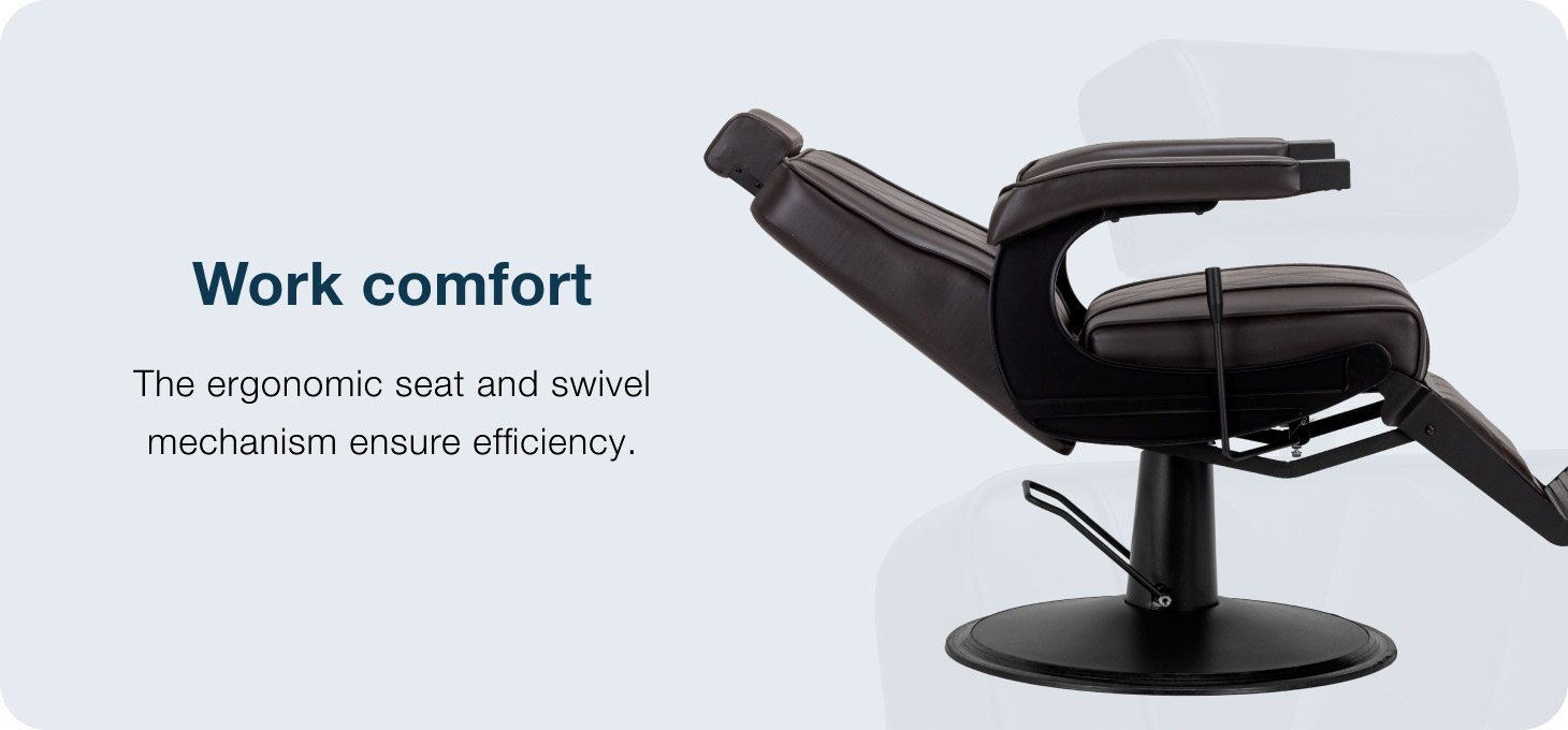 Barberské kreslo Hair System BM88066B hnedé - detail produktu 3