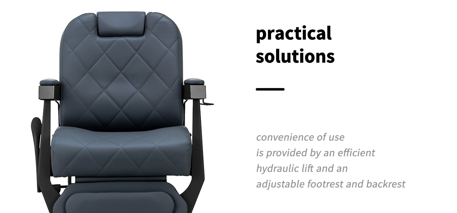 Barberské kreslo Gabbiano Bruno s čiernym rámom Graphite - detail produktu 2