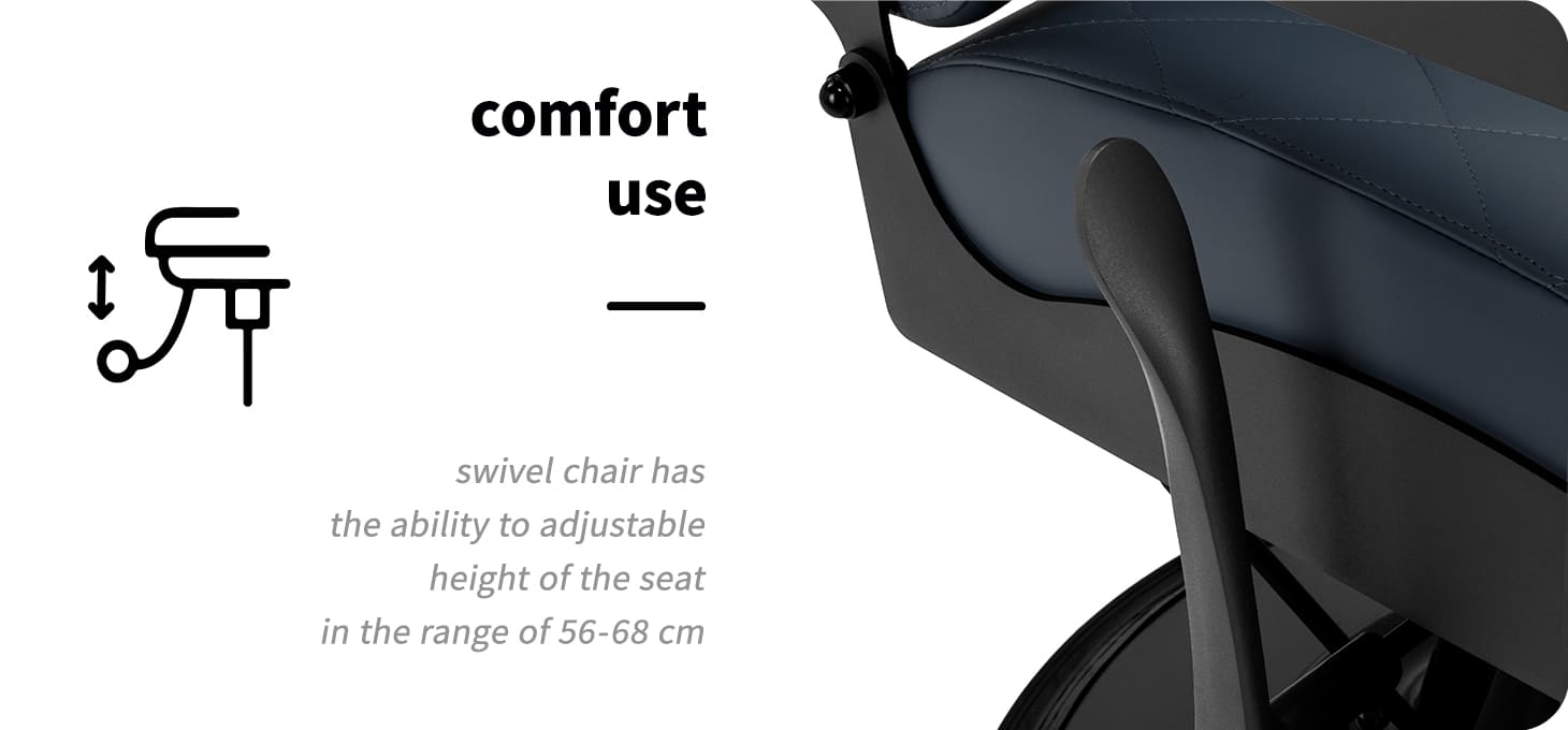 Barberské kreslo Gabbiano Bruno s čiernym rámom Graphite - detail produktu 3