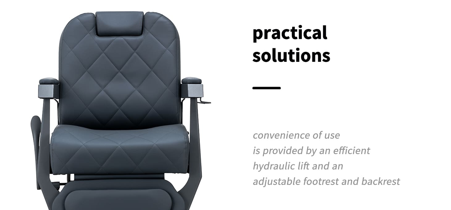 Barberské kreslo Gabbiano Bruno graphite - detail produktu 2