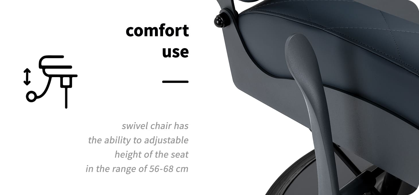 Barberské kreslo Gabbiano Bruno graphite - detail produktu 3