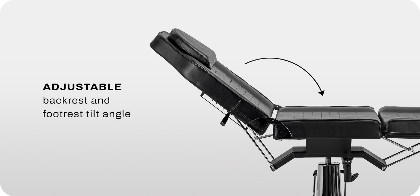 Hydraulické kreslo na tetovanie Pro Ink 322F čierne - detail produktu 4