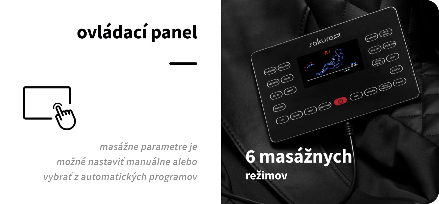 Masážne kreslo Sakura Luxury 808 čierne - detail produktu 6