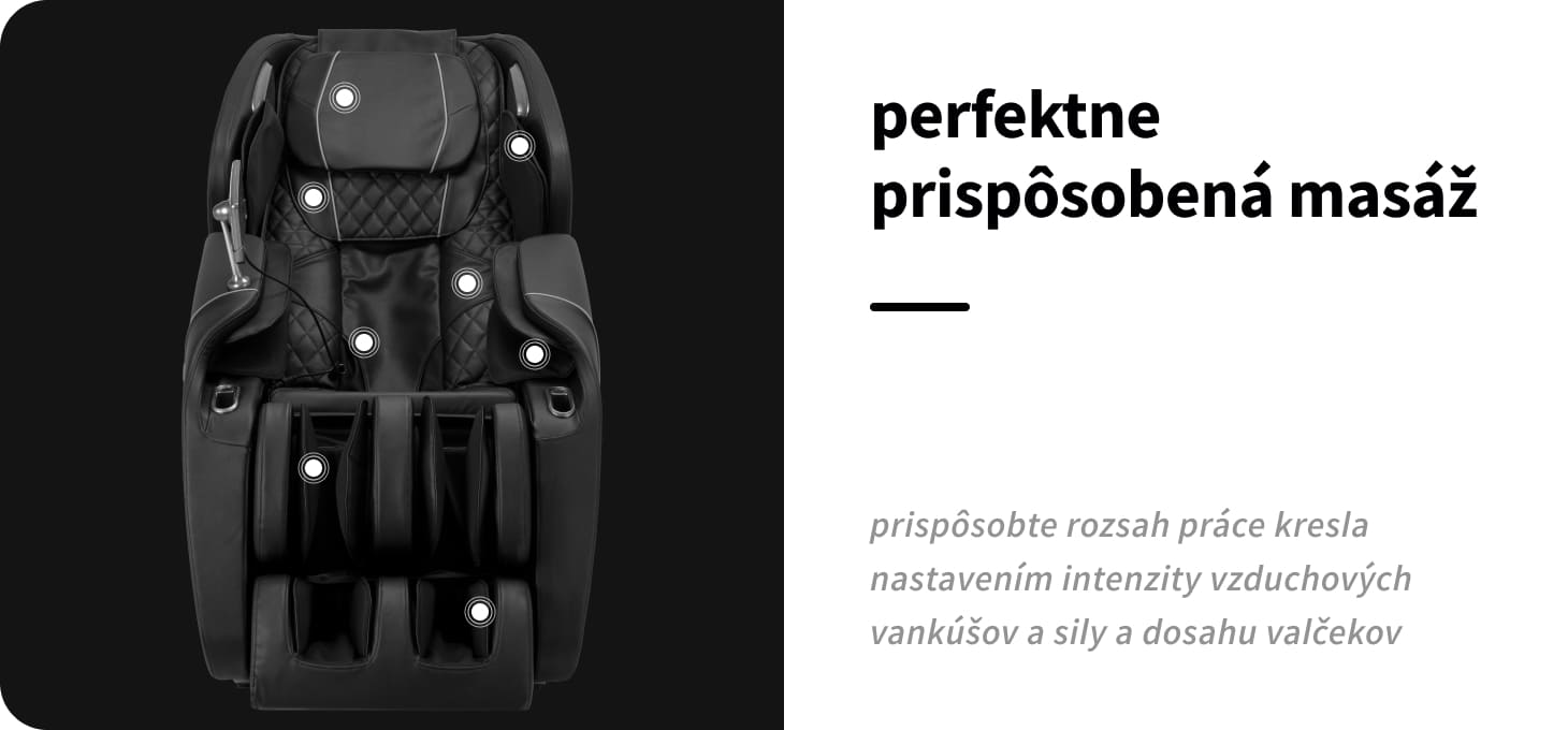 Masážne kreslo Sakura Luxury 808 čierne - detail produktu 8