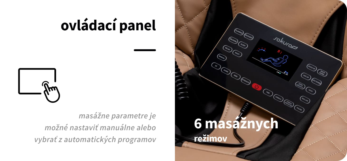Masážne kreslo Sakura Luxury 808 bielo-béžové - detail produktu 6