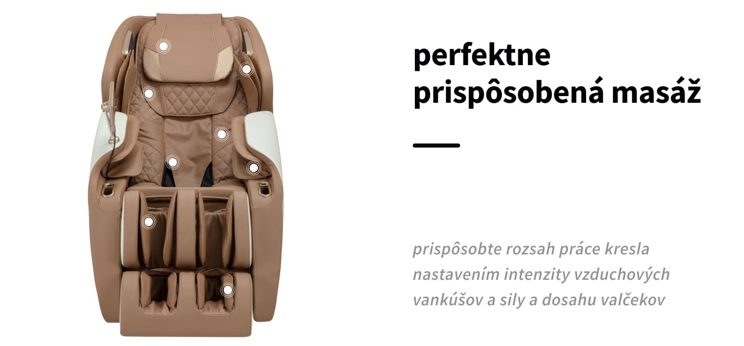 Masážne kreslo Sakura Luxury 808 bielo-béžové - detail produktu 8