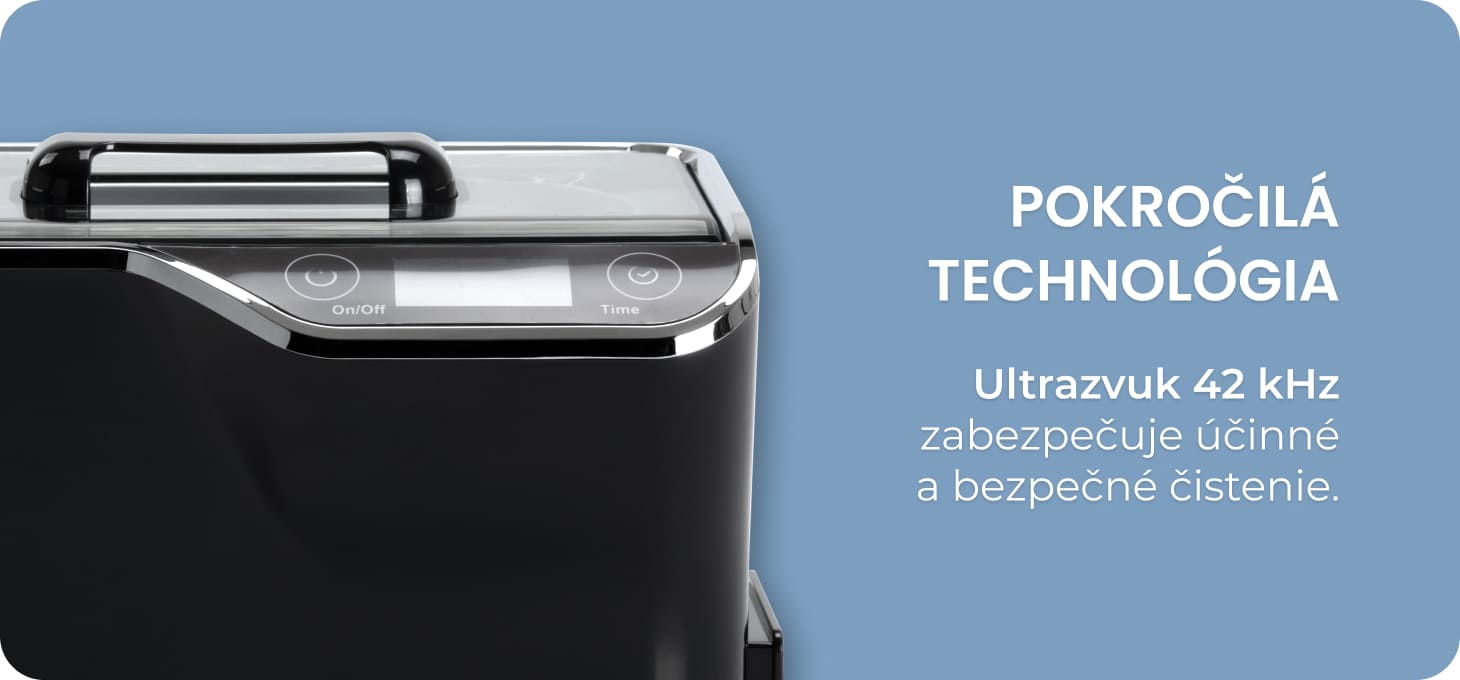 Ultrazvuková čistička DENSON ACDS-100, objem 0,6 l, 50 W, čierna - detail produktu 3