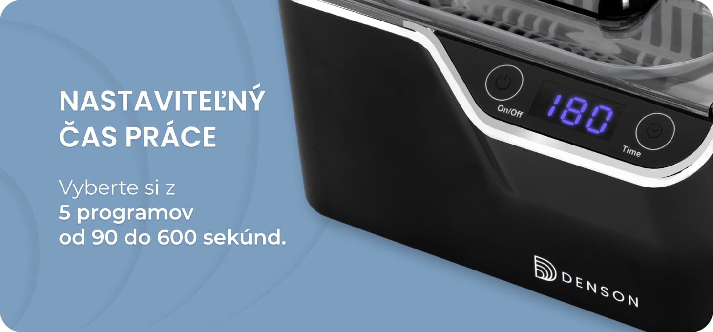 Ultrazvuková čistička DENSON ACDS-100, objem 0,6 l, 50 W, čierna - detail produktu 4