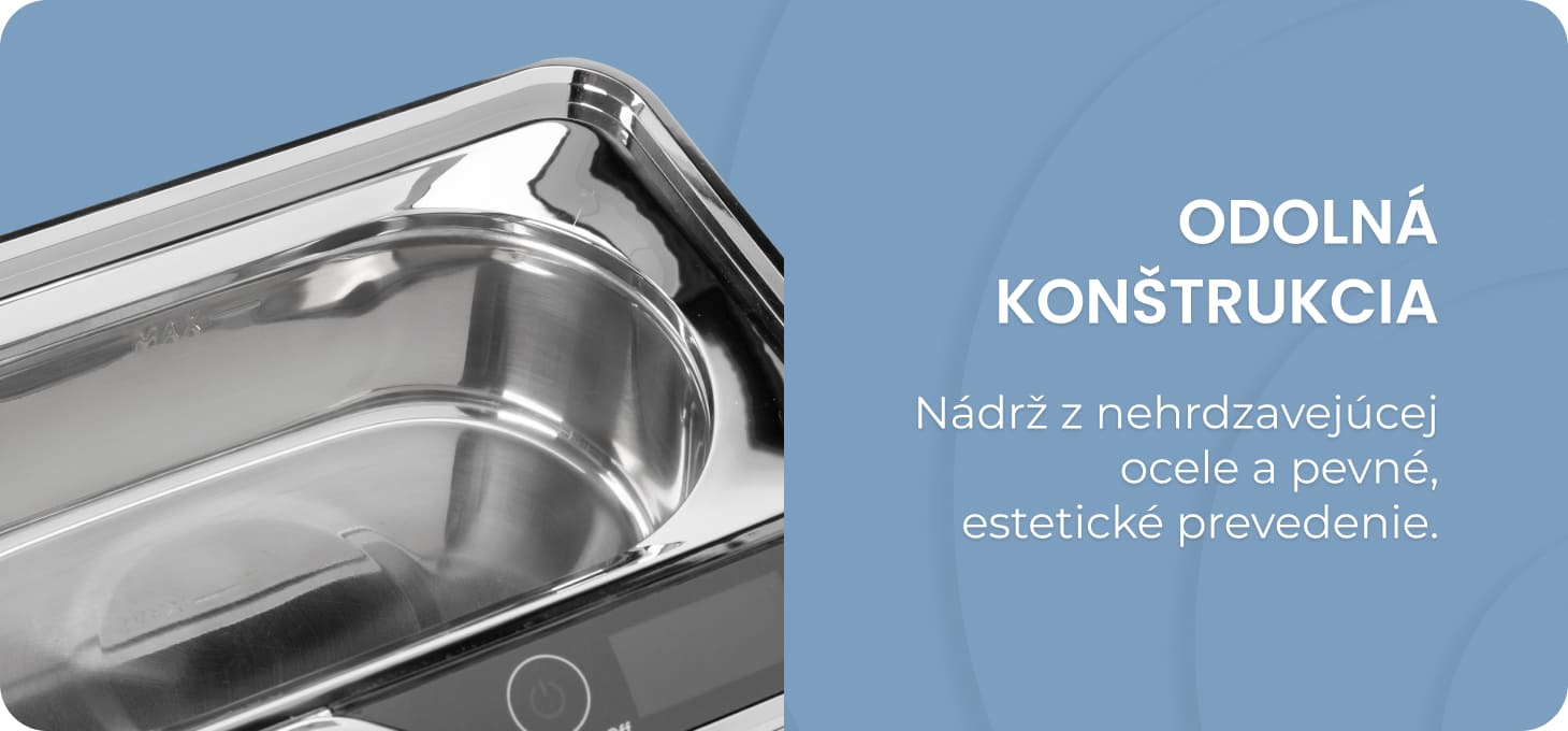 Ultrazvuková čistička DENSON ACDS-100, objem 0,6 l, 50 W, čierna - detail produktu 5