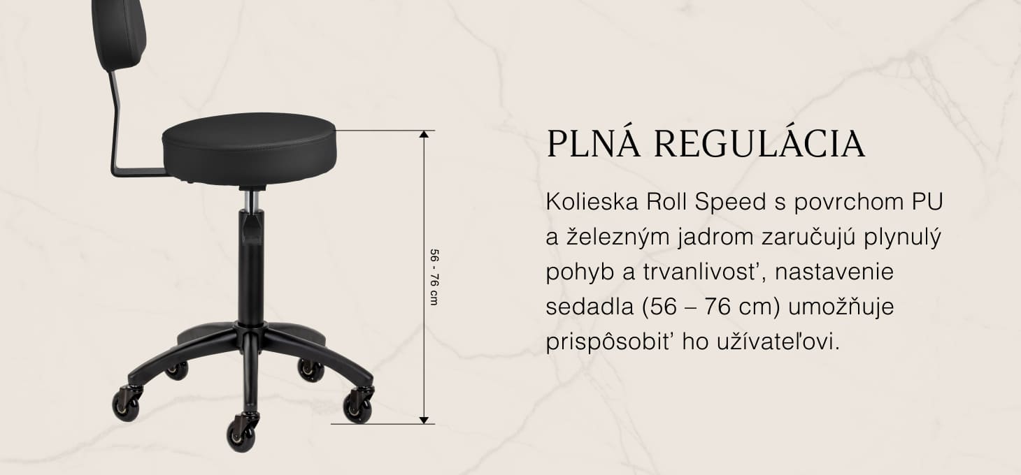 Gabbiano kozmetická stolička D026 čierna - detail produktu 3