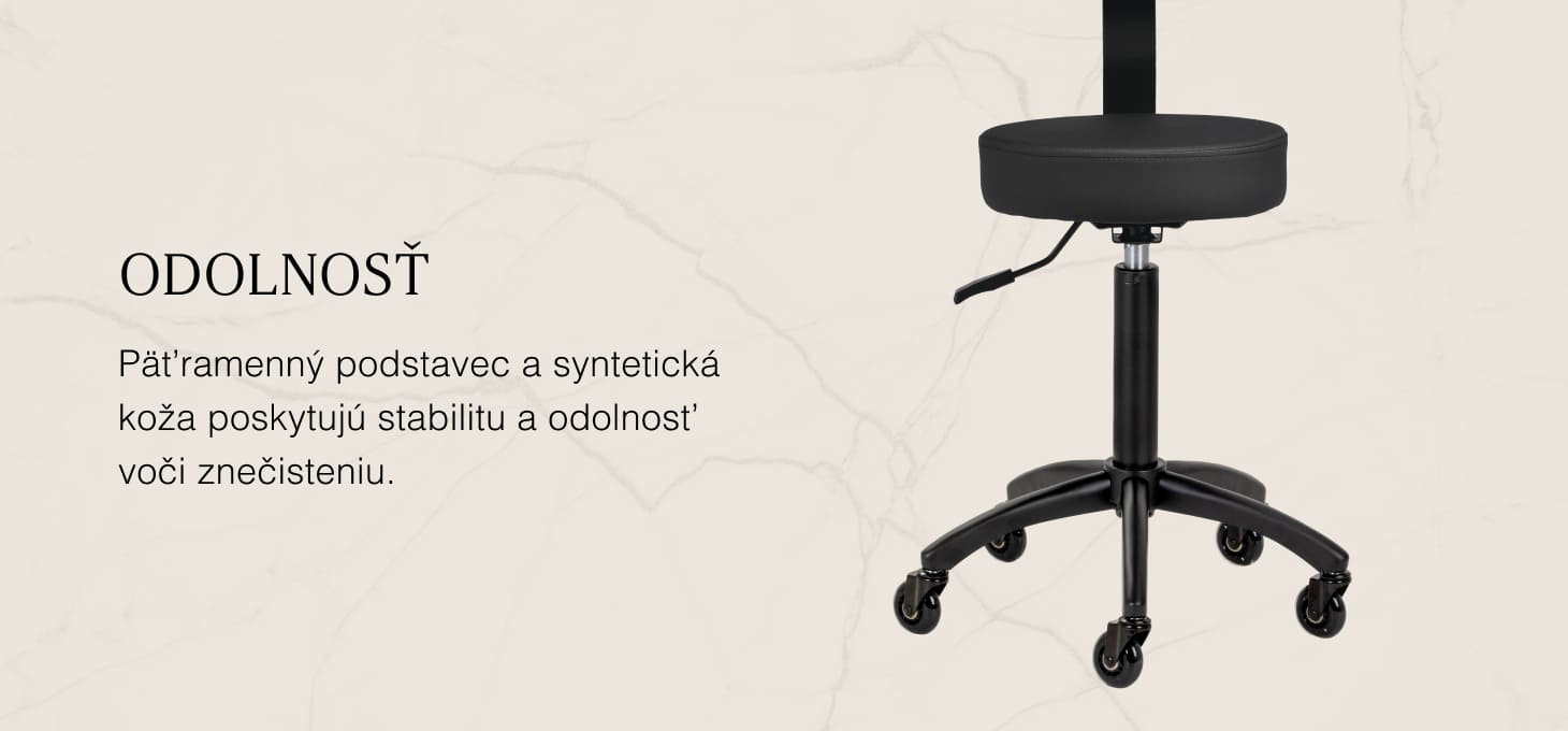 Gabbiano kozmetická stolička D026 čierna - detail produktu 4
