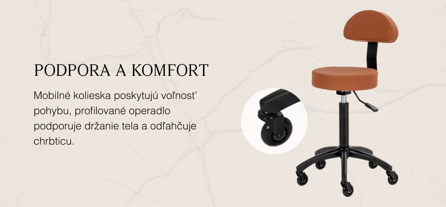 Gabbiano kozmetická stolička D026 hnedá - detail produktu 2