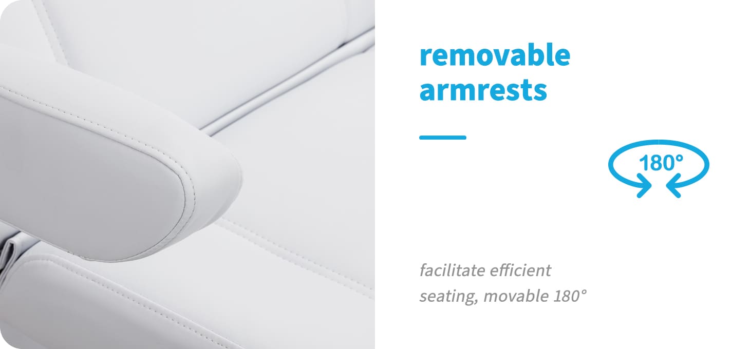 Kozmetické kreslo Azzurro Lux 3x motor s vyhrievaním biele - detail produktu 4