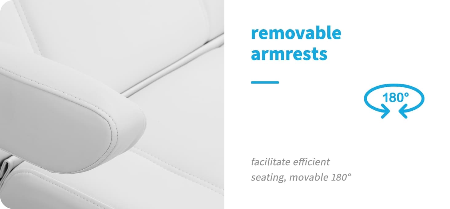 Kozmetické kreslo Azzurro Lux 4x motor s kolískou biele - detail produktu 3