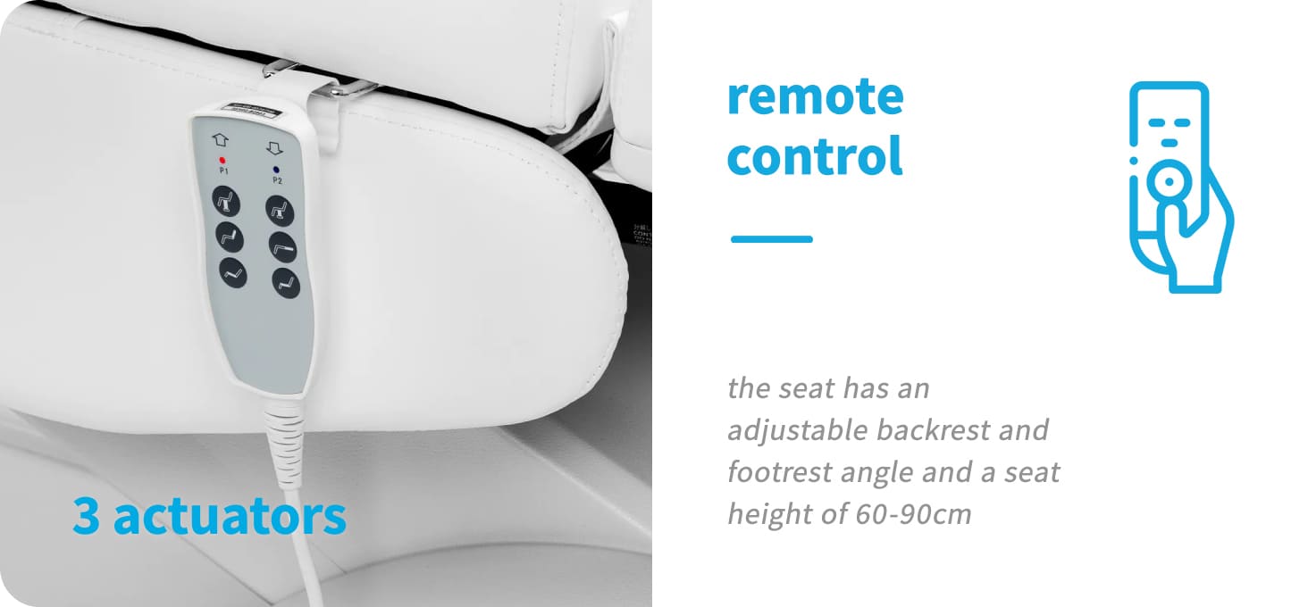 Kozmetické kreslo Azzurro Lux pedi 3m biele - detail produktu 2