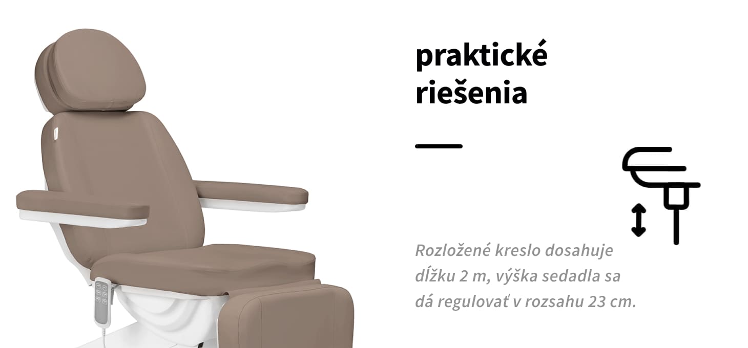 Elektrické kozmetické kreslo SILLON Classic 3x motor hnedé - detail produktu 3