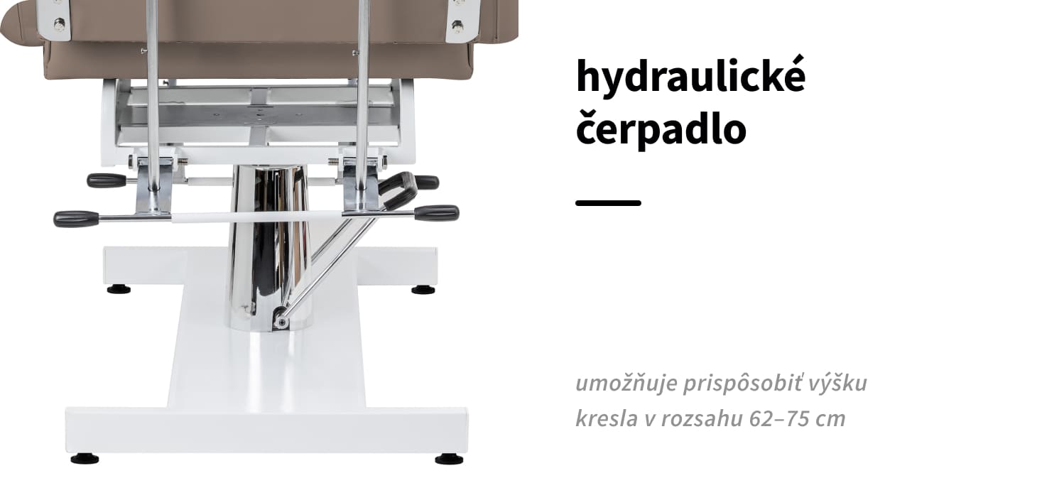 Hydraulické kozmetické kreslo Sillon 210 II hnedé - detail produktu 2