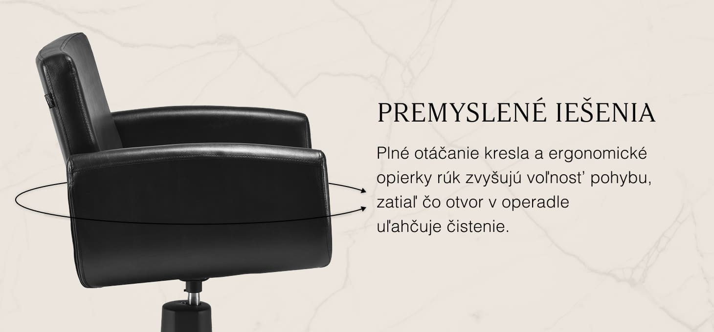 Kadernícke kreslo Gabbiano Mataro čierne - detail produktu 4