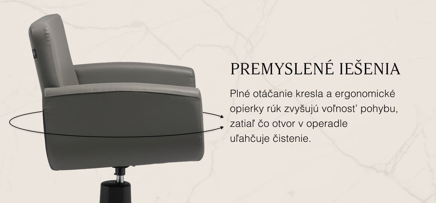 Kadernícke kreslo Gabbiano Mataro sivé - detail produktu 4