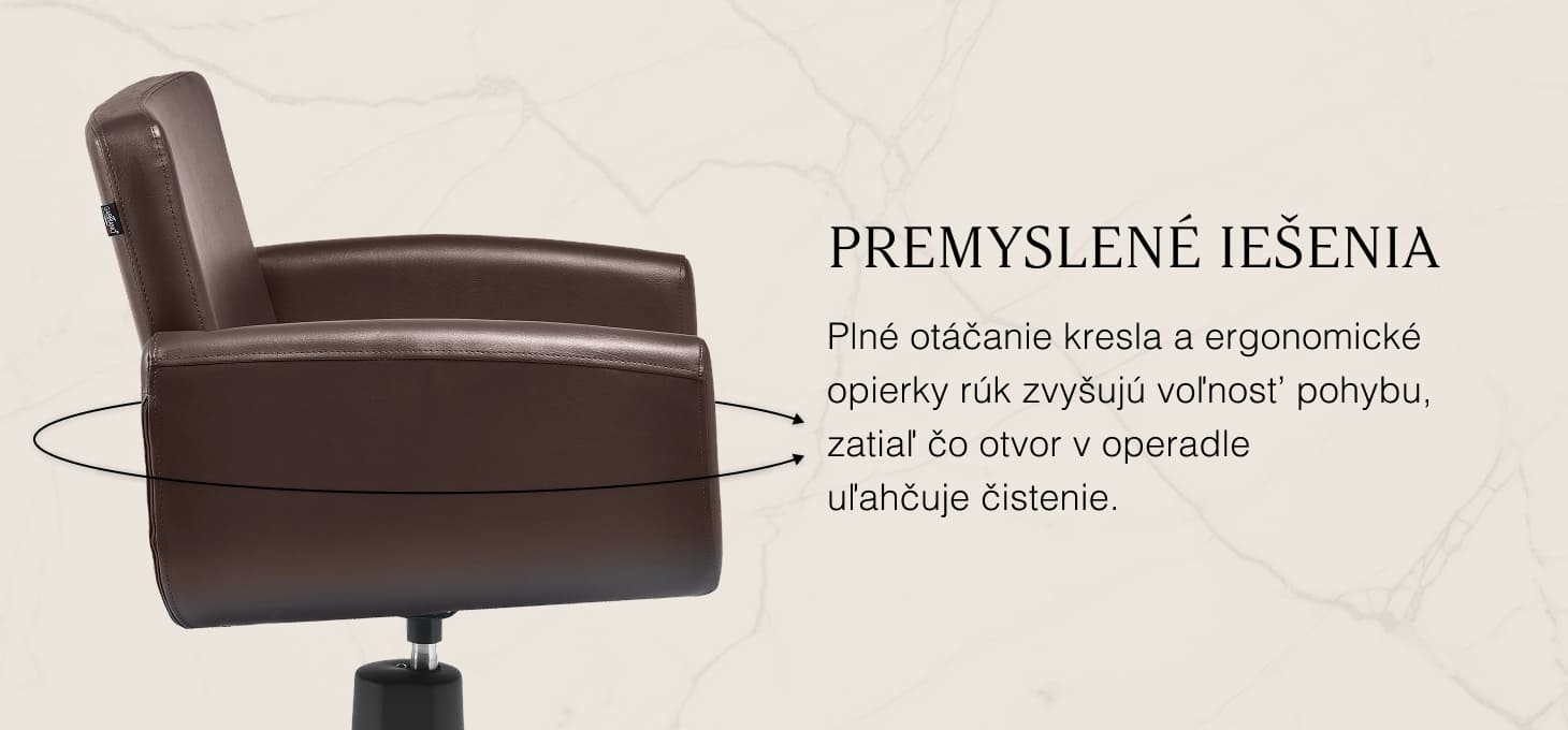 Kadernícke kreslo Gabbiano Mataro hnedé - detail produktu 4