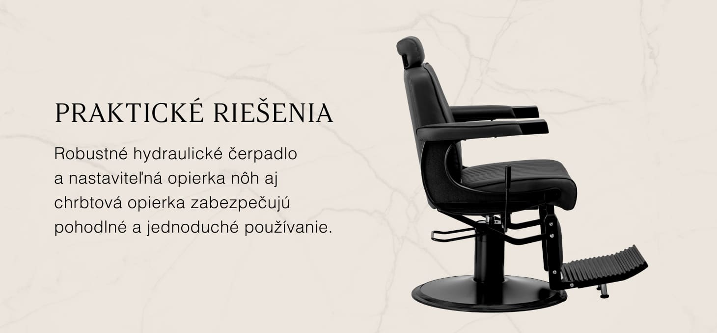 Barberské kreslo Gabbiano Visionerio čierne - detail produktu 2