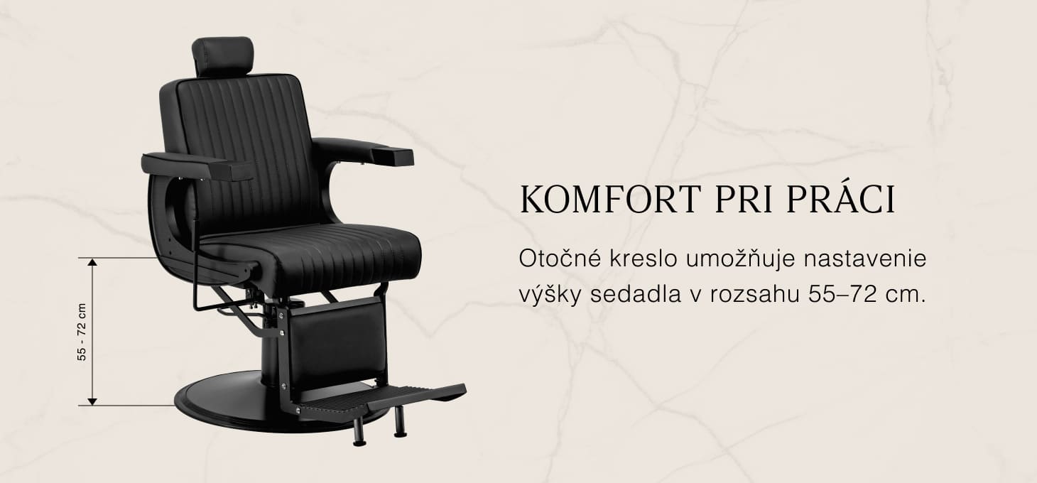 Barberské kreslo Gabbiano Visionerio čierne - detail produktu 3