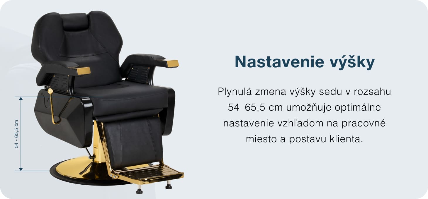Hair System New York barberské kreslo čierno- zlaté - detail produktu 3