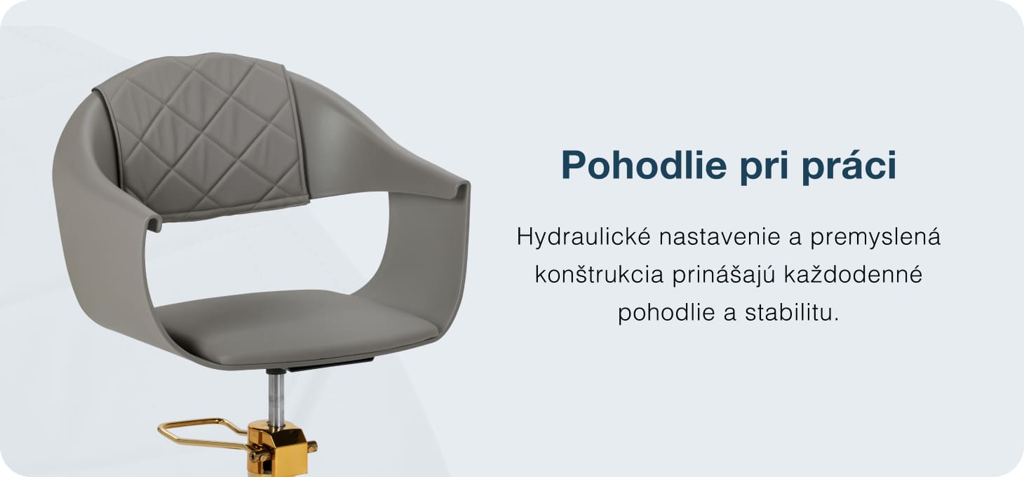Kadernícke kreslo Hair System Halo zlato-sivé - detail produktu 2