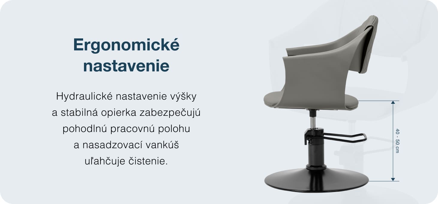 Kadernícke kreslo Hair System Halo čierno-sivé - detail produktu 3