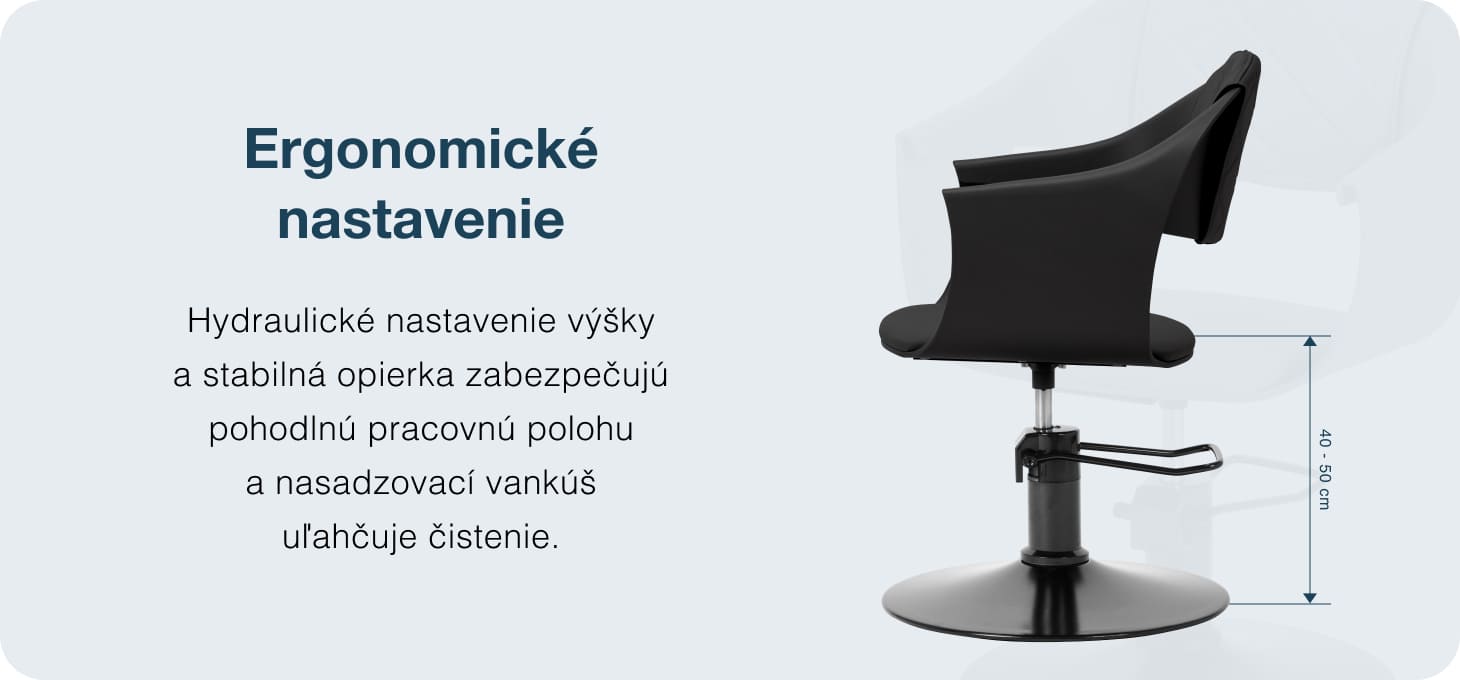 Kadernícke kreslo Hair System Halo čierne - detail produktu 3