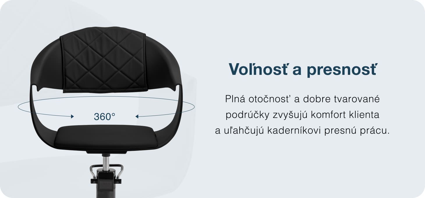 Kadernícke kreslo Hair System Halo čierne - detail produktu 4