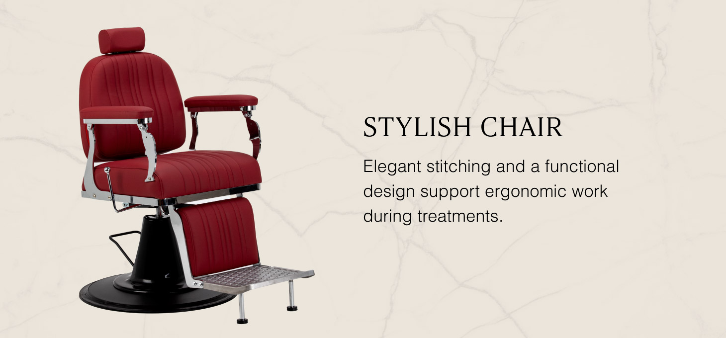 Barberské kreslo Gabbiano Elias červené - detail produktu 2
