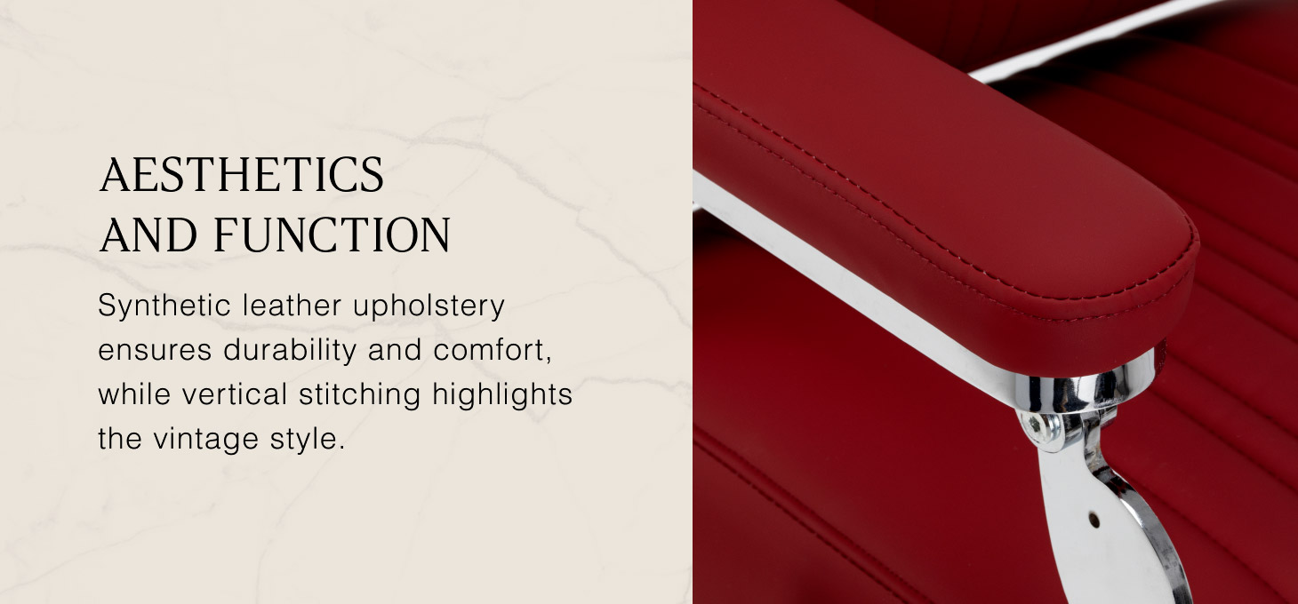 Barberské kreslo Gabbiano Elias červené - detail produktu 5