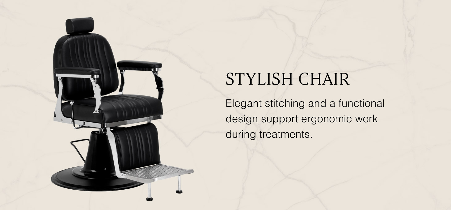 Barberské kreslo Gabbiano Elias čierne - detail produktu 2
