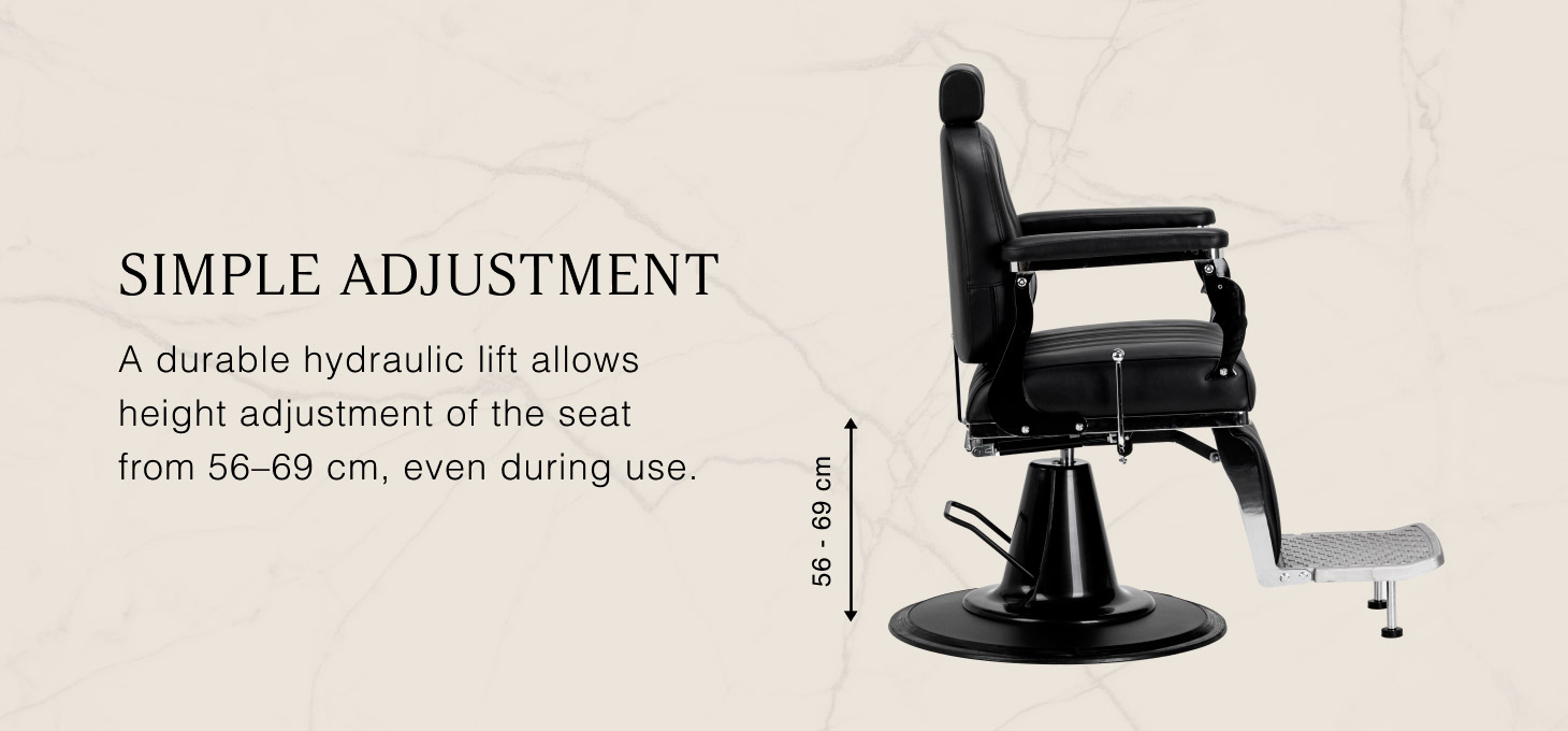 Barberské kreslo Gabbiano Elias čierne - detail produktu 3