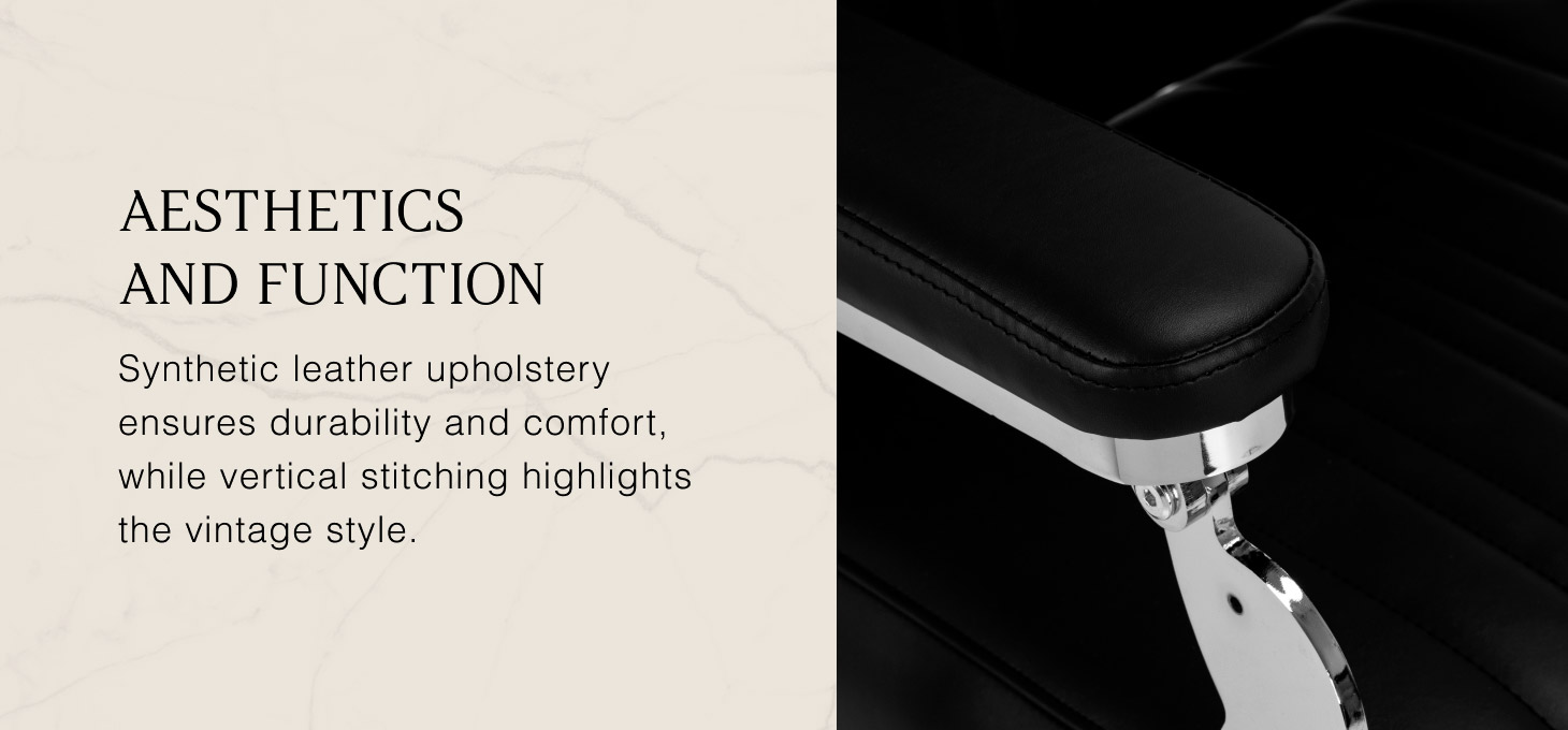 Barberské kreslo Gabbiano Elias čierne - detail produktu 5