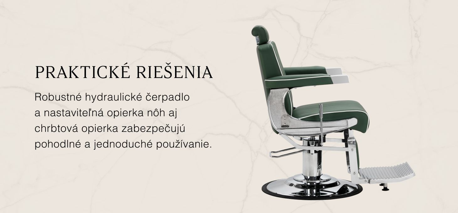 Barberské kreslo Gabbiano Visionerio zelené - detail produktu 2