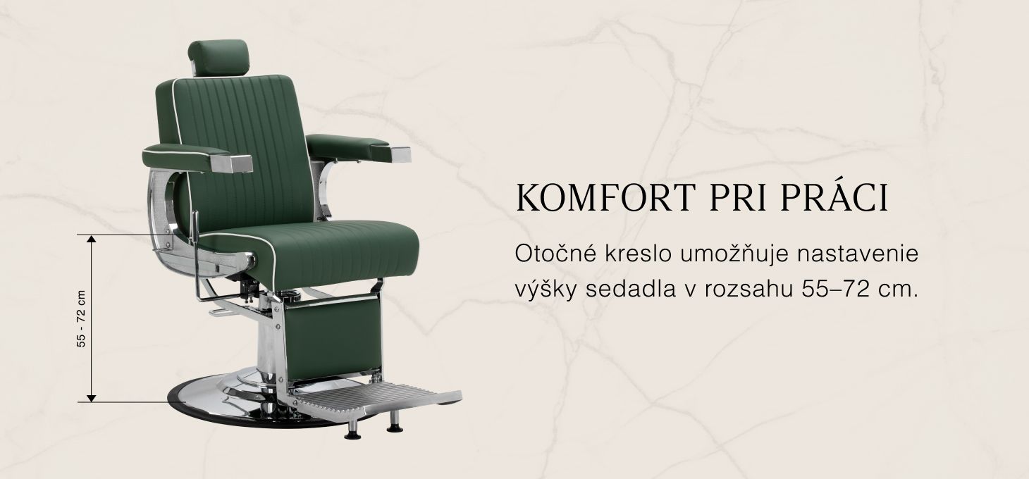 Barberské kreslo Gabbiano Visionerio zelené - detail produktu 3