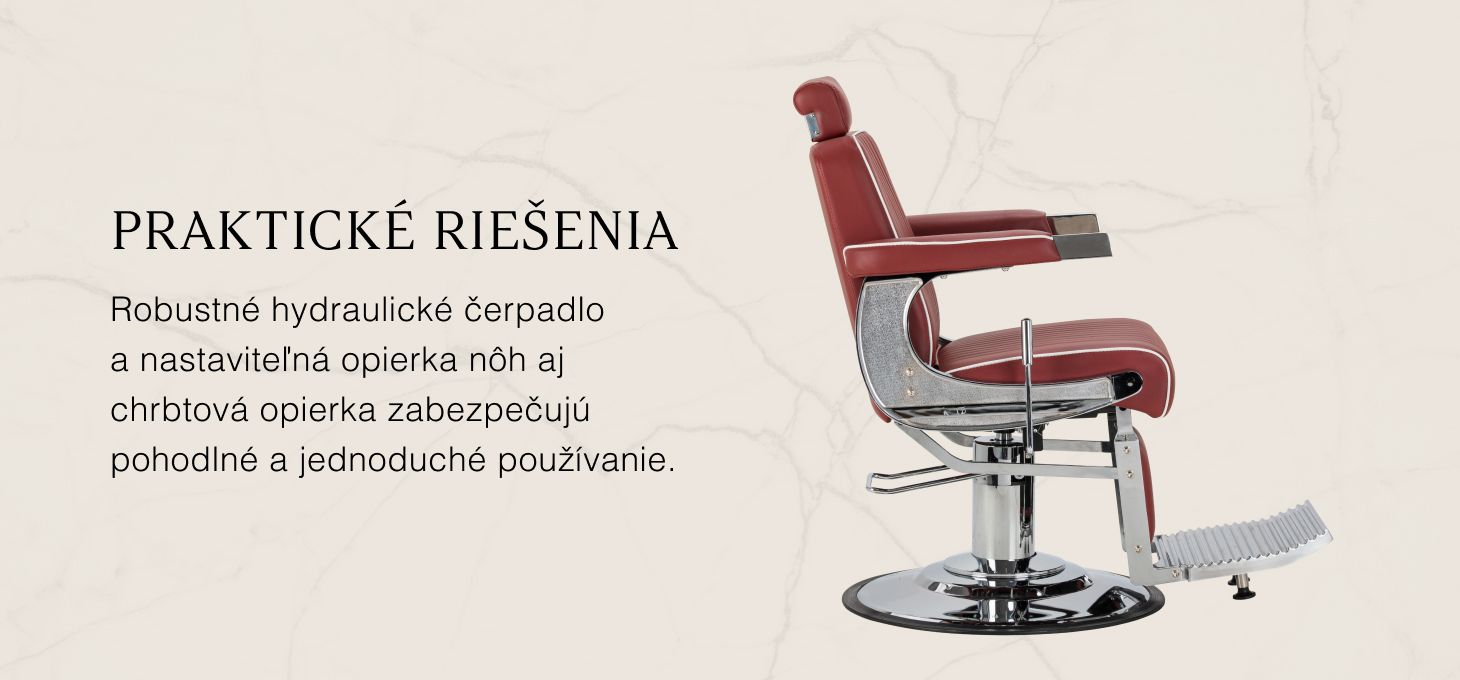 Barberské kreslo Gabbiano Visionerio červené - detail produktu 2