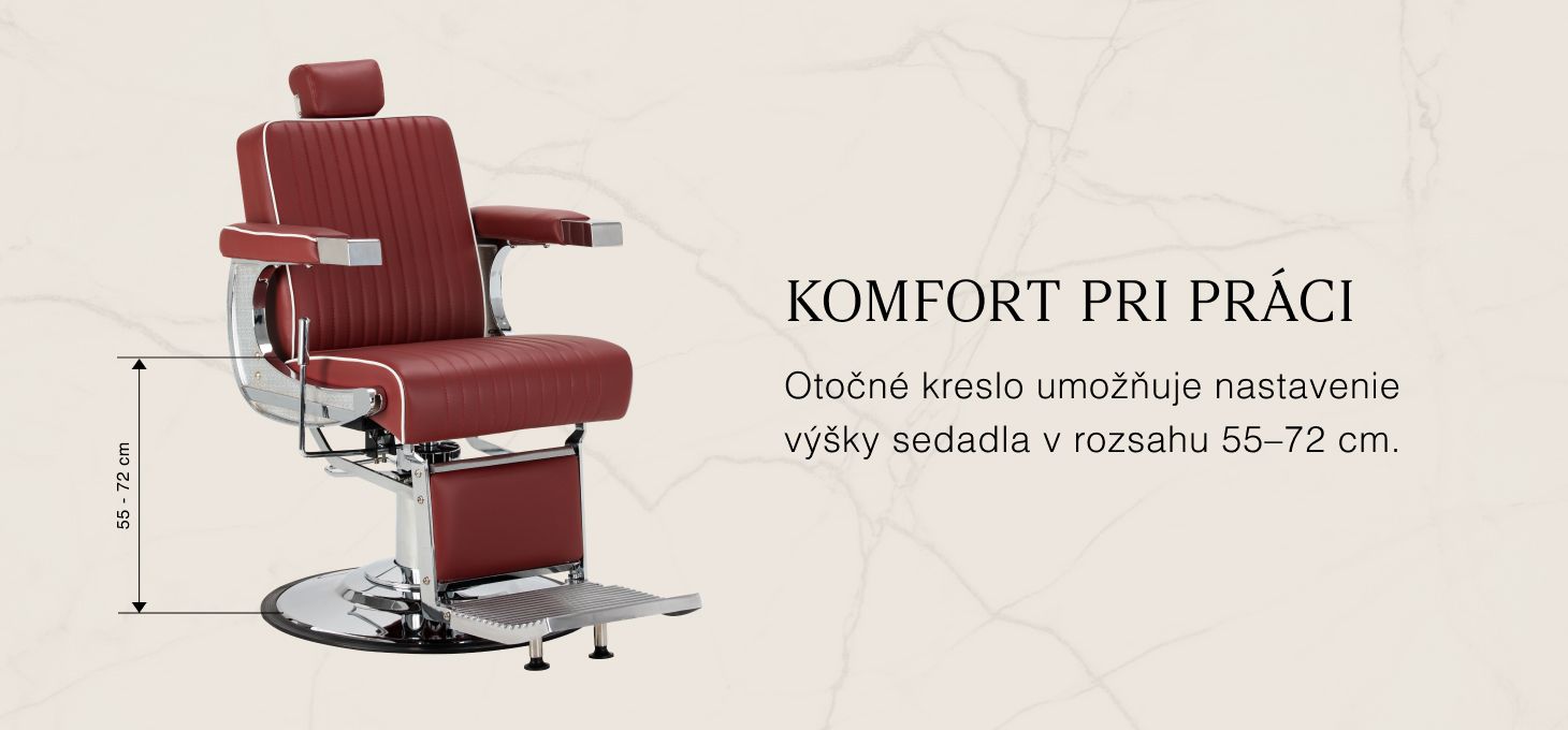 Barberské kreslo Gabbiano Visionerio červené - detail produktu 3