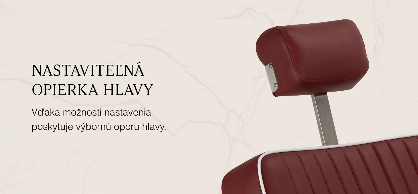 Barberské kreslo Gabbiano Visionerio červené - detail produktu 4