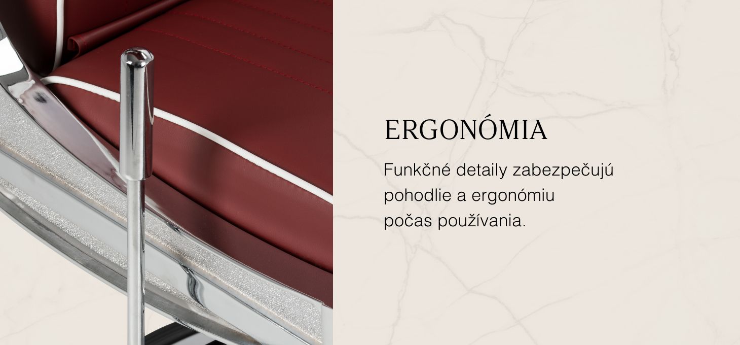 Barberské kreslo Gabbiano Visionerio červené - detail produktu 5