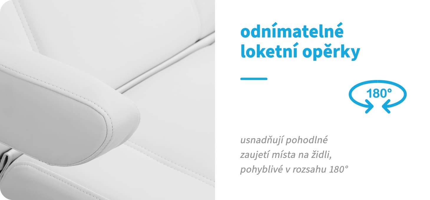 Kozmetické kreslo Azzurro Lux 3x motor biele - detail produktu 3
