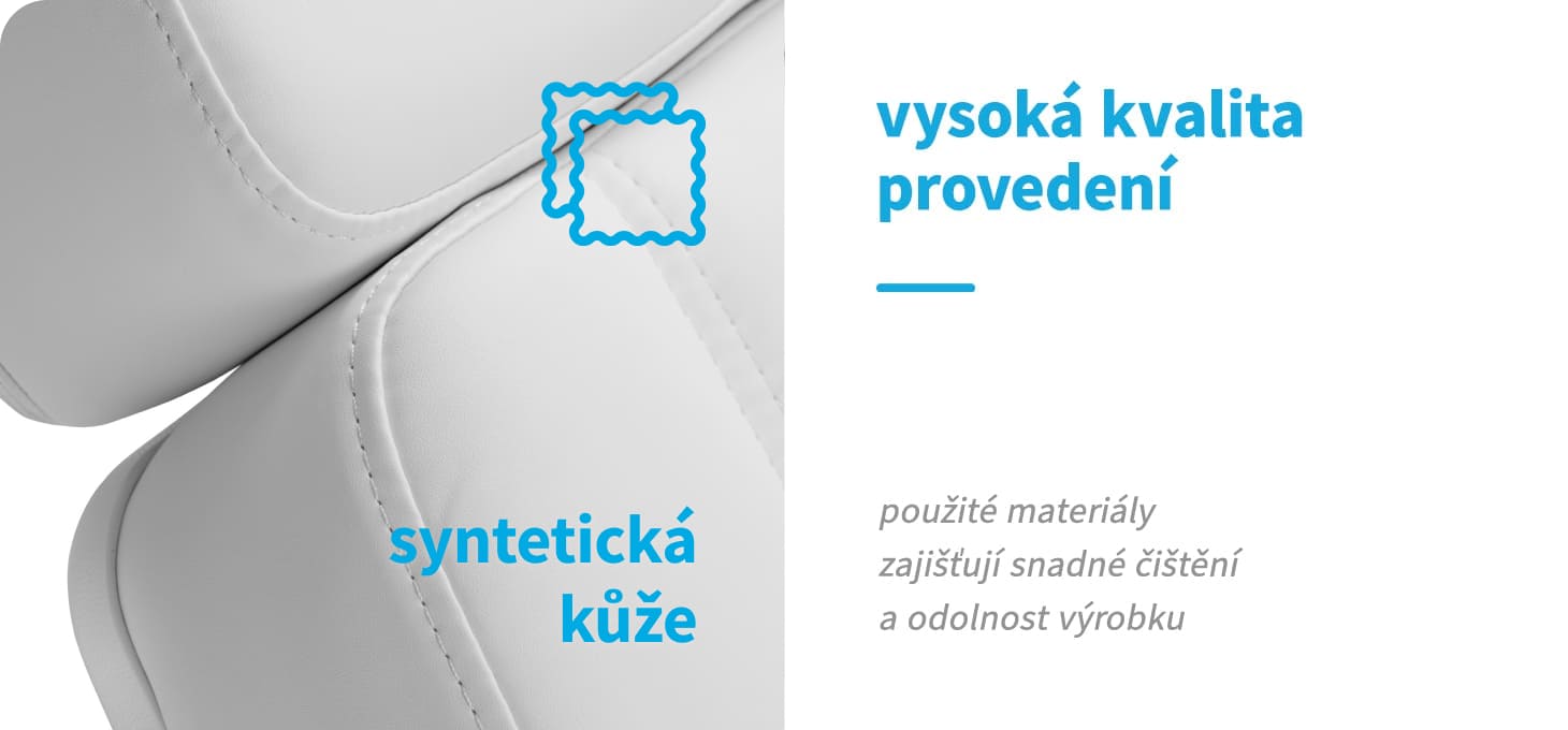 Kozmetické kreslo Azzurro Lux 3x motor biele - detail produktu 5