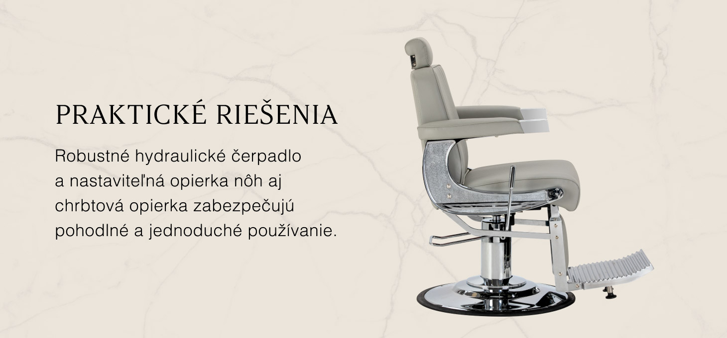 Barberské kreslo Gabbiano Visionerio šedé - detail produktu 2
