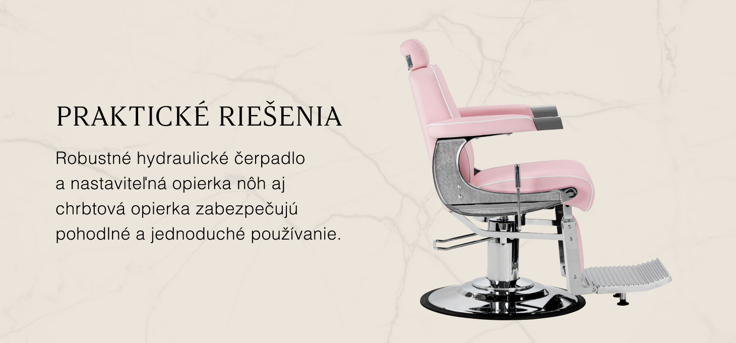 Barberské kreslo Gabbiano Visionerio ružové - detail produktu 2